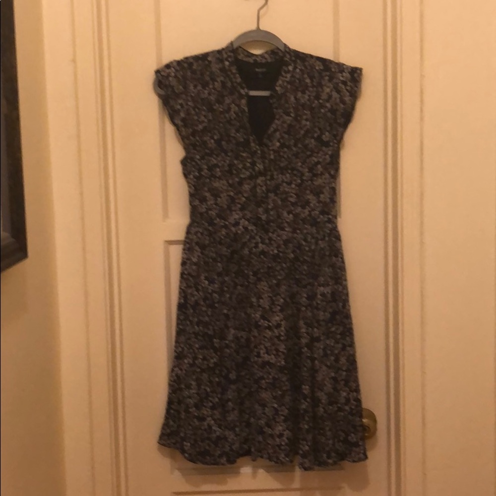 Floral Madewell dress w/ buttons & mandarin collar
